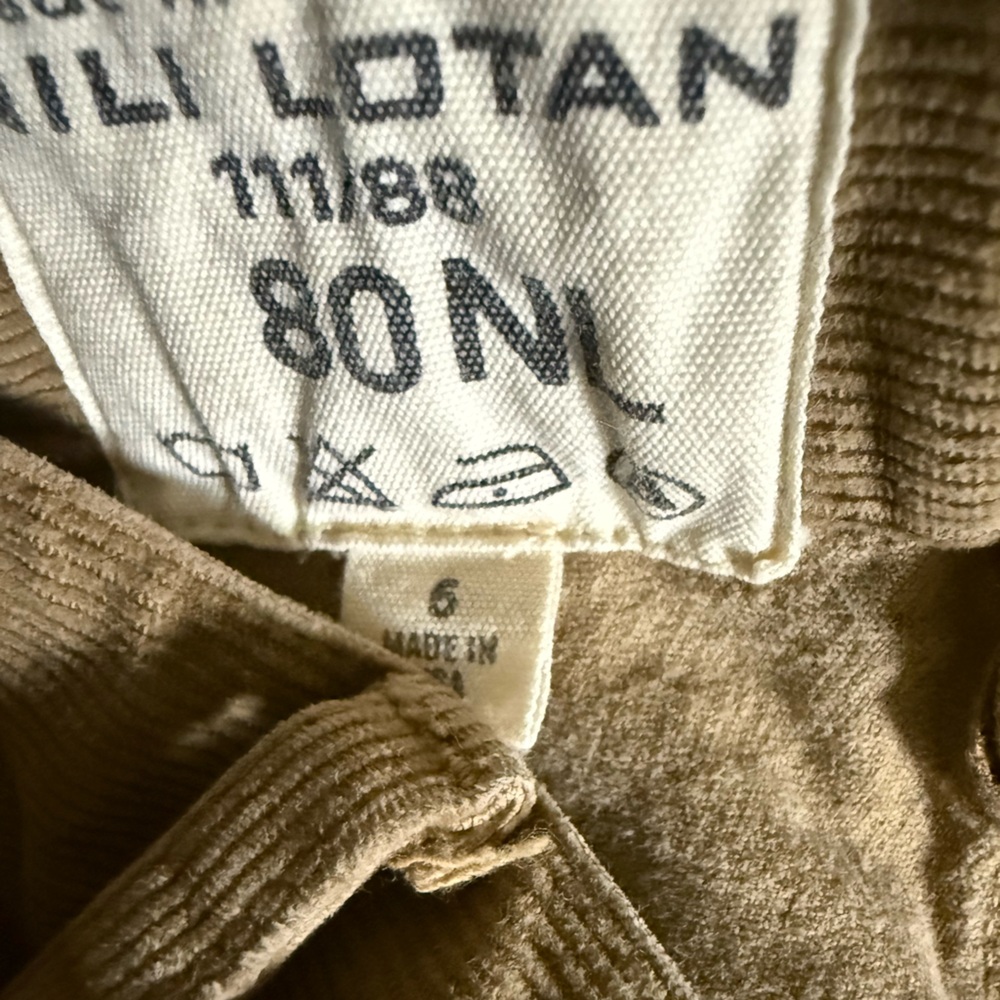 Nili Lotan Shon Corduroy Pant caramel 6 Cord Barrel Bow Leg - Picture 6 of 7